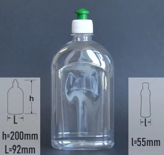 sticla PET 500ml cu capac pull-push verde